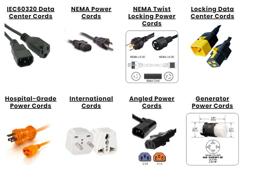 Power Cables and Power Cords of All Kinds